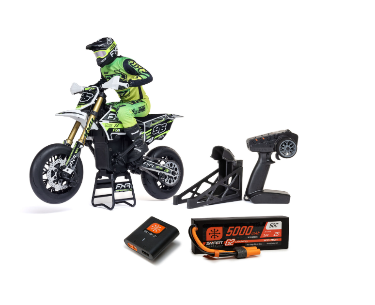 LOSI 1/4 Promoto-SM FXR Supermoto Motorcycle RTR (Battery and Charger Included), White