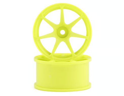 Mikuni DW-1227YE AVS Model T7 7-Spoke Drift Wheels (Yellow) (2) (7mm Offset) w/12mm Hex