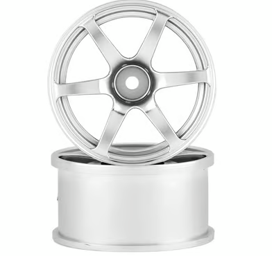 Mikuni DW-1325MS AVS Model T6 6-Spoke Drift Wheel (Matte Silver) (2) (5mm Offset) w/12mm Hex