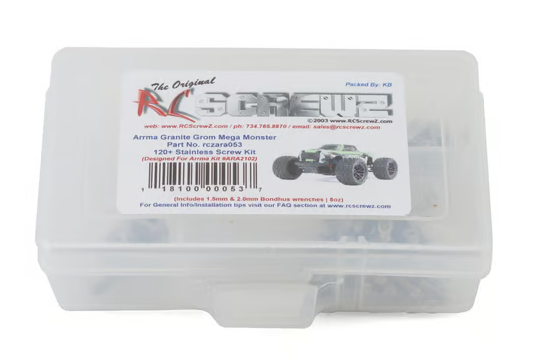 RC Screwz Arrma Granite Grom Mega 1/18 RTR Monster Stainless Steel Screw Kit