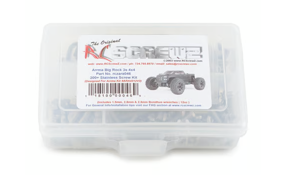 RC Screwz Arrma Big Rock 3S 4x4 Stainless Steel Screw Kit