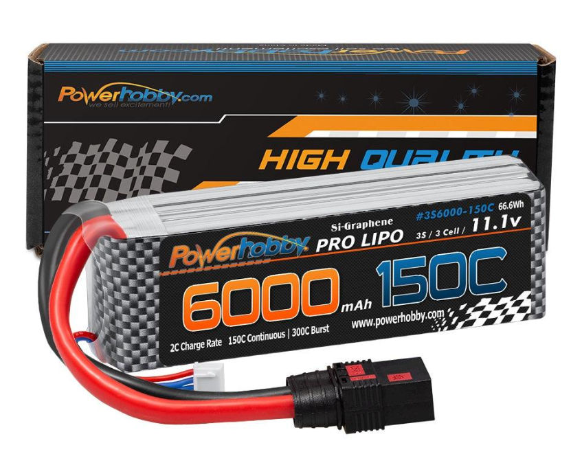 Powerhobby XTREME 3S 11.1V 6000mah 150c-300C Lipo Battery W QS8 8AWG A3-Cell