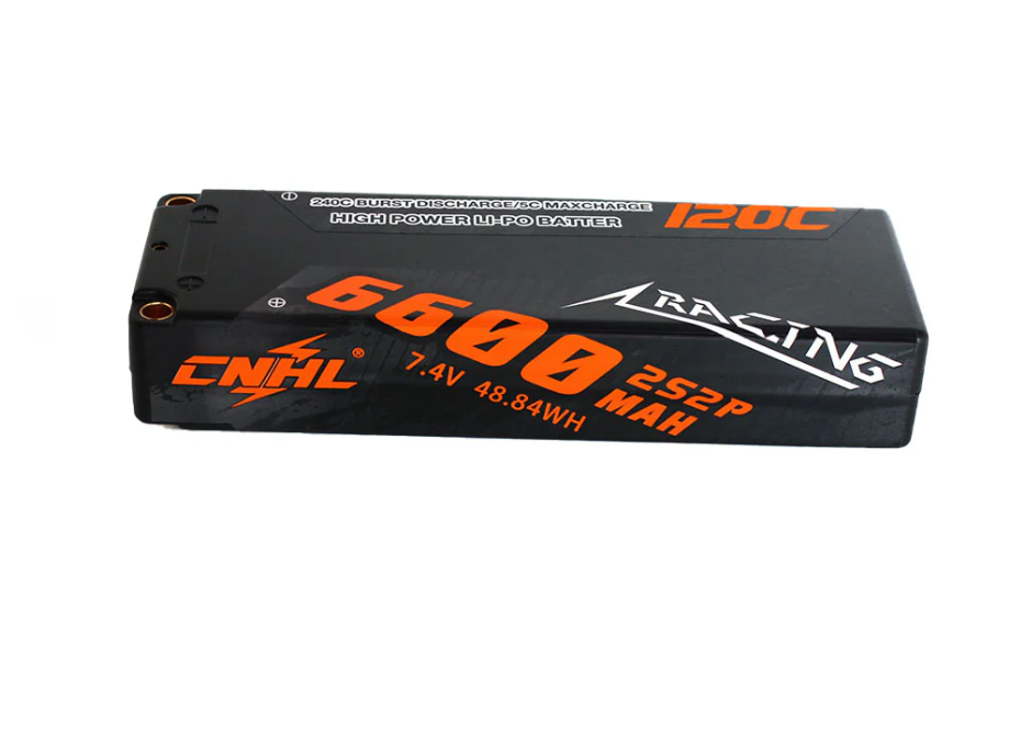 CNHL HC6601202X Series 6600mAh 7.4V 2S 120C Hard Case Lipo Battery with T/Dean Plug