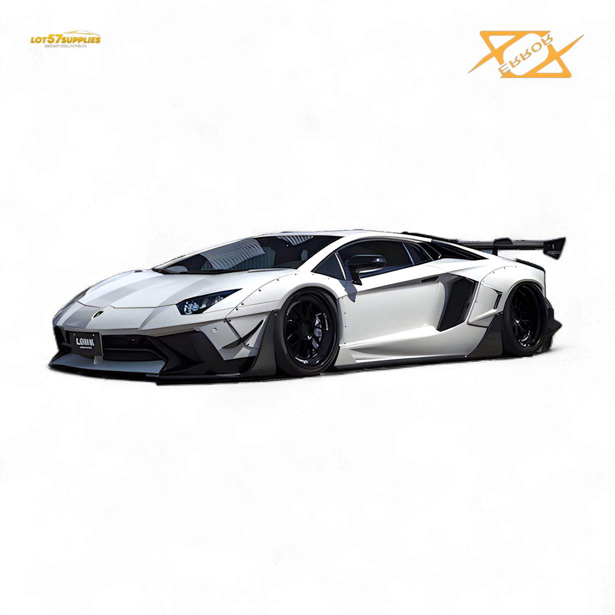 (Pre-Order) 404ERROR Lamborghini Aventador LBWK 2.0 White 1:64