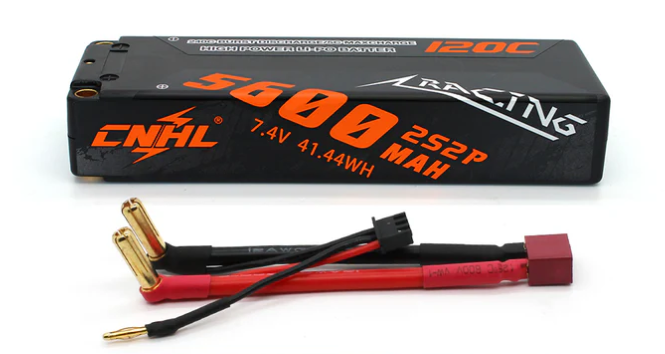 CNHL Racing Series 5600mAh 7.4V 2S2P 120C Hard Case 2S Lipo Battery with T/Dean Plug