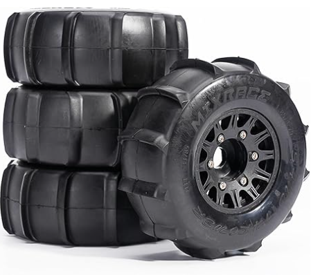 IRonManRc Sand & Snow Paddle Wheel & Tire Set for 1/10 RC Truck Fits All 12/14/17 mm Hexes 4 pcs