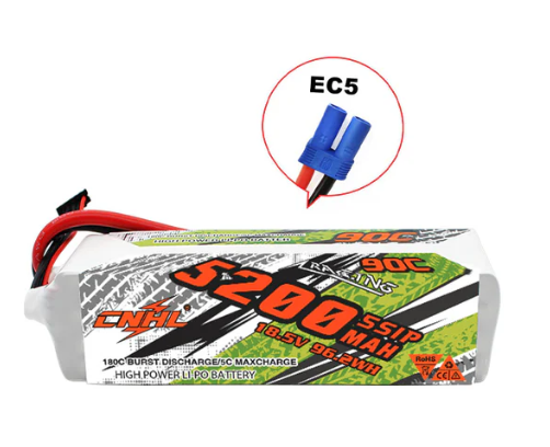 CNHL Racing Series 5200mAh 18.5V 5S 90C Lipo Battery with EC5 Plug