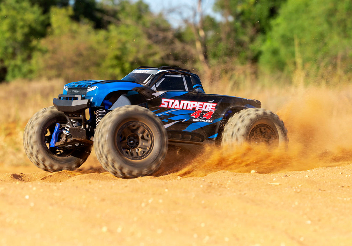 Traxxas 67154-4 BLEU Stampede 4X4 BL-2s : Monster Truck 4WD à l'échelle 1/10