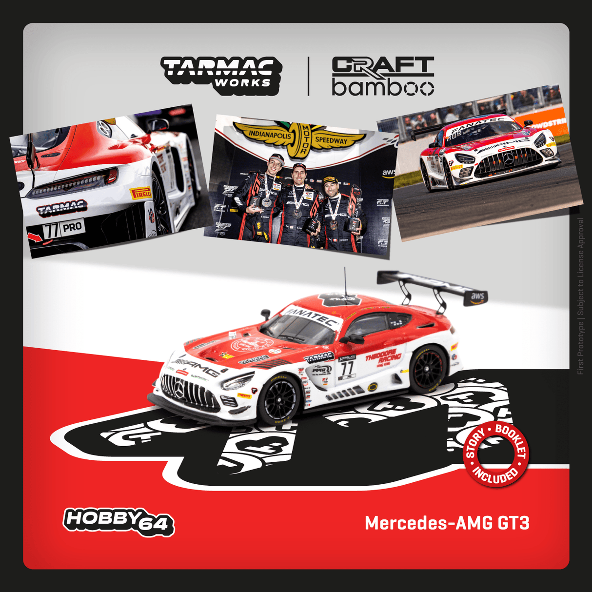Tarmac Works Mercedes AMG GT3 Indianapolis 8h 2022 Winner 1:64