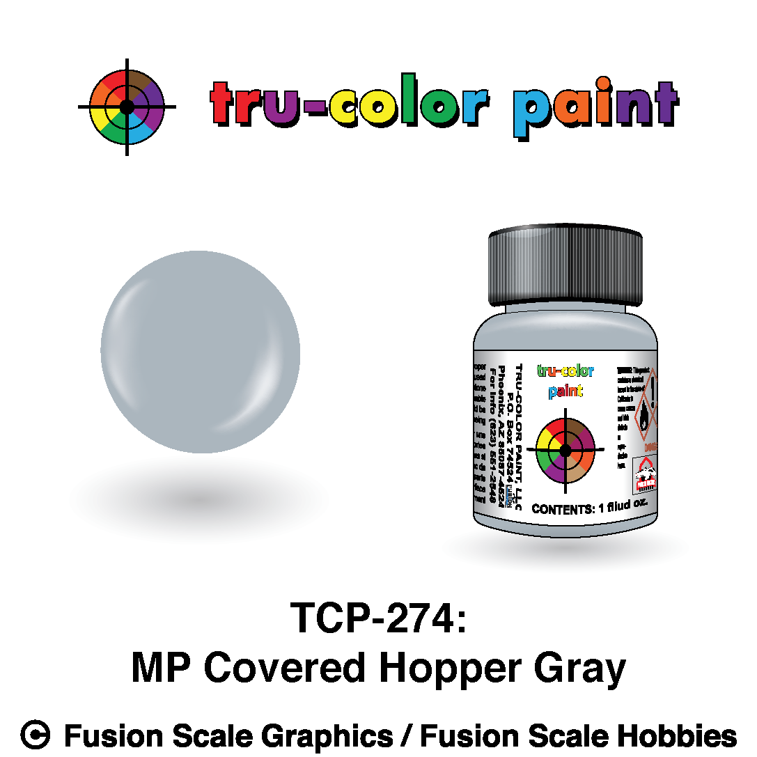 Tru Color Paint Missouri Pacific Covered Hopper Gray 1oz - 274