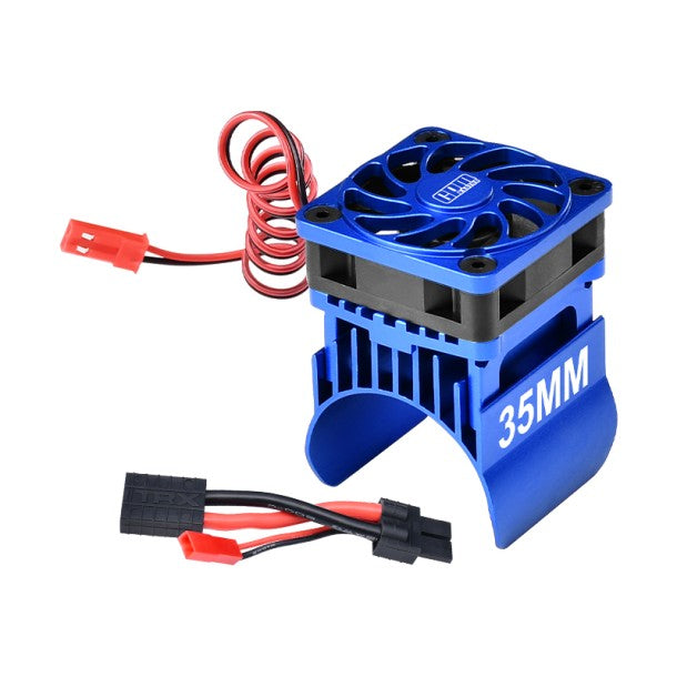 GPM Aluminum Motor Heatsink With Fan For Traxxas TRX-4/TRX-6 - 35mm, Red (1 Set)