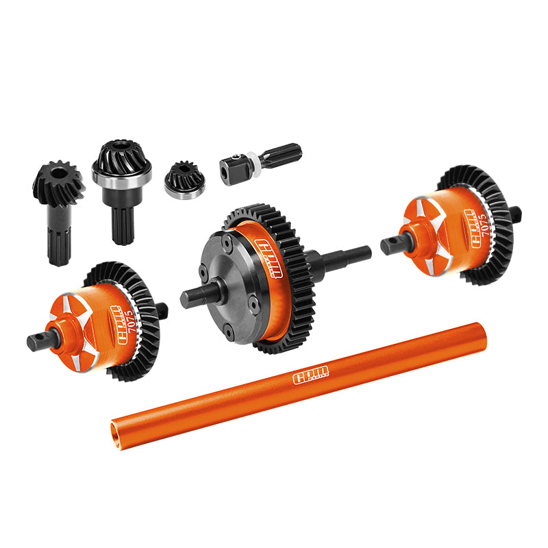 GPM RACING,TRAXXAS-MINI MAXX MONSTER (No Diffs Oil) 4140 CARBON STEEL + 7075 ALLOY FRONT & CENTRE & REAR COMPLETE DIFFERENTIAL TXMM3747
