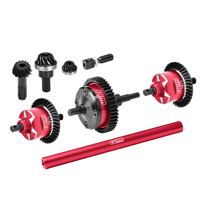 GPM RACING,TRAXXAS-MINI MAXX MONSTER (No Diffs Oil) 4140 CARBON STEEL + 7075 ALLOY FRONT & CENTRE & REAR COMPLETE DIFFERENTIAL TXMM3747