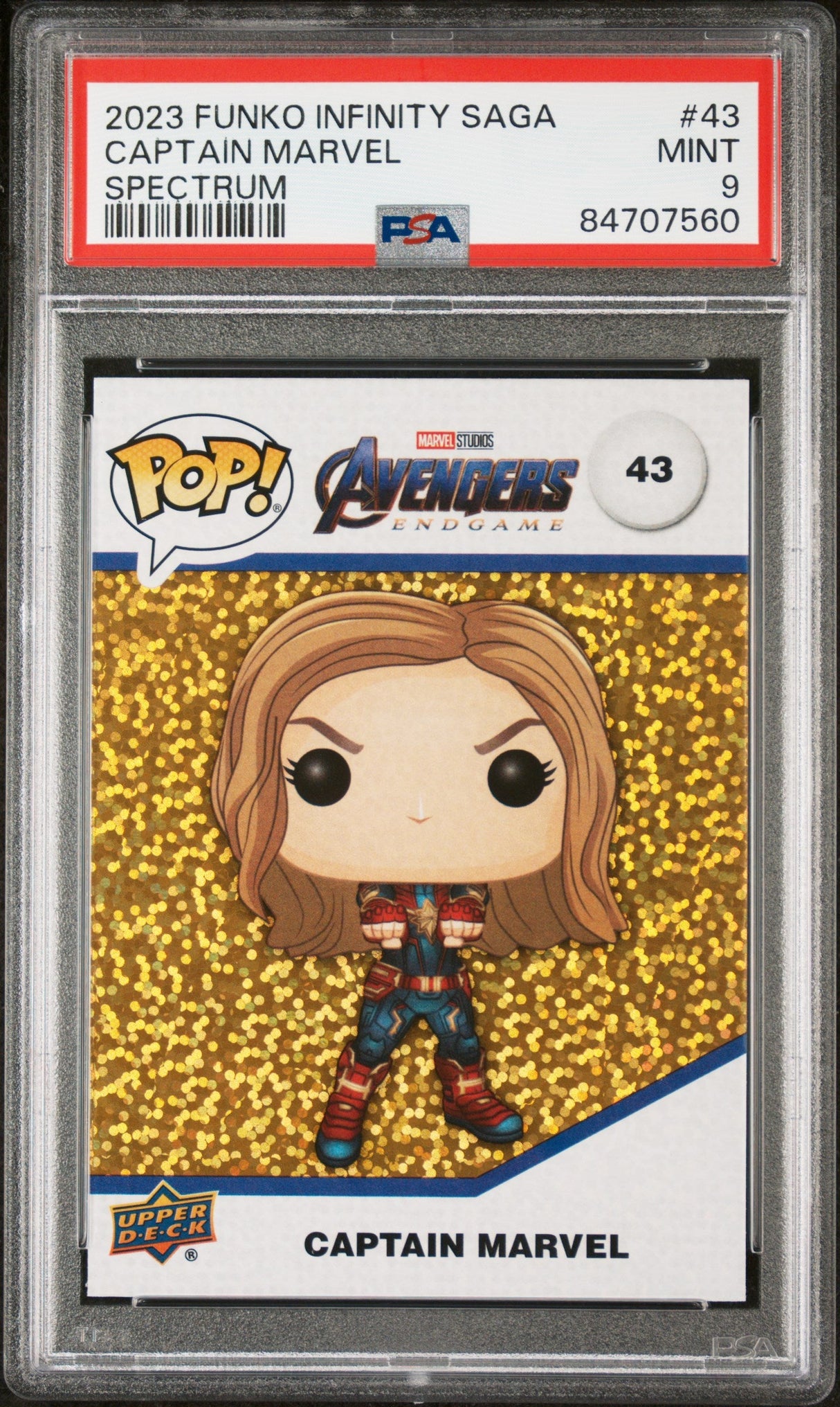2023 UPPER DECK FUNKO POP MARVEL CAPTAIN MARVEL SPECTRUM #43 PSA 9
