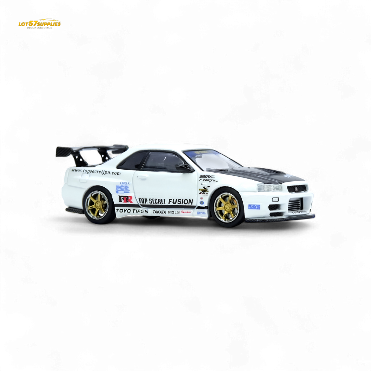 Inno64 Top Secret R34 GT-R White 1:64