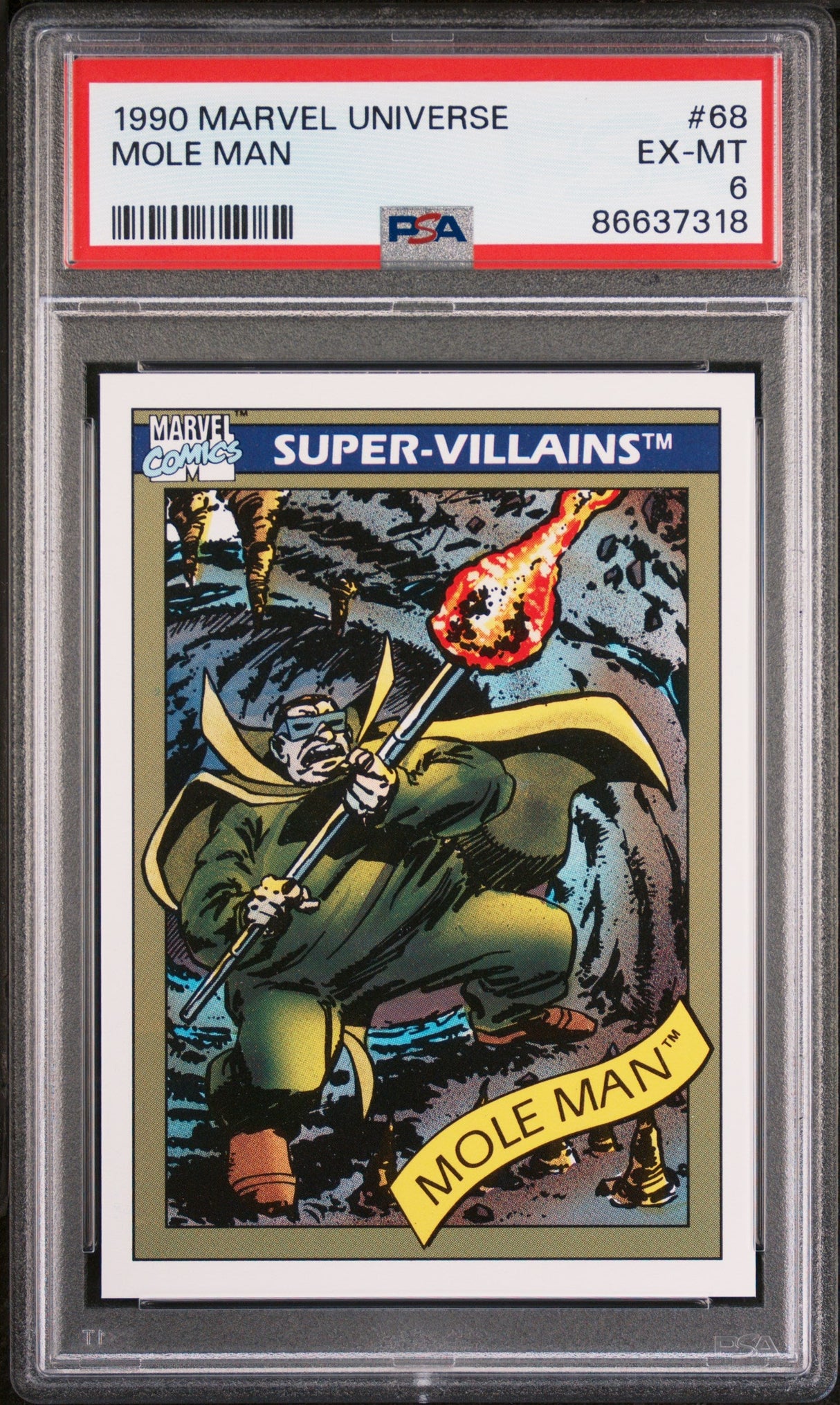 1990 MARVEL UNIVERSE MOLE MAN #68 - PSA 6