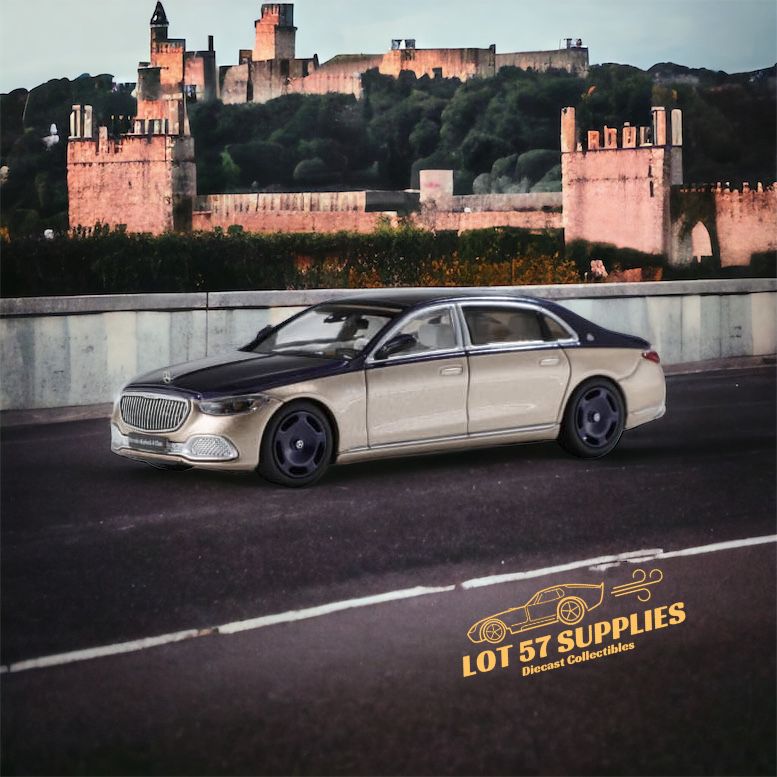 AR BOX 2021 Mercedes-Benz Maybach W223 Blue-Gold 1:64