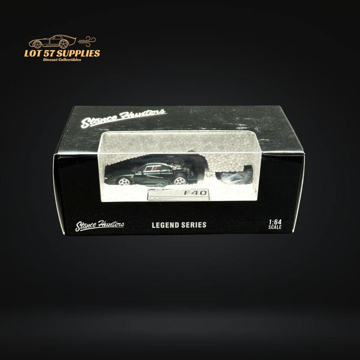 Stance Hunters Ferrari F40 LM British Green 1:64