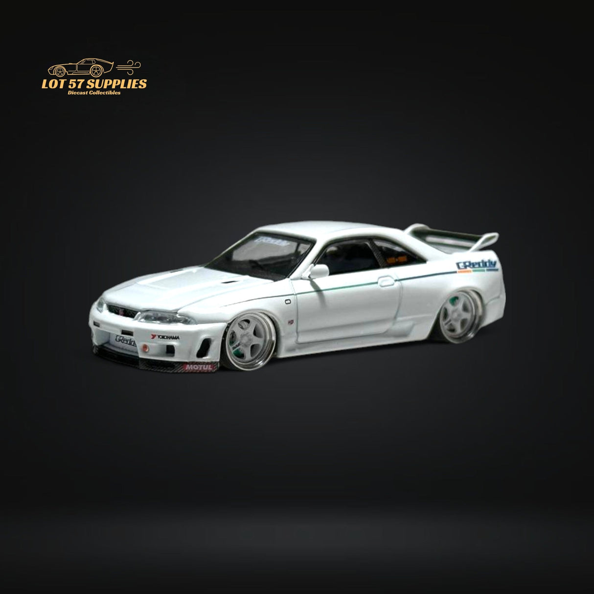 Mini GT Nissan Skyline GT-R R33 Greddy V1 White 1:64
