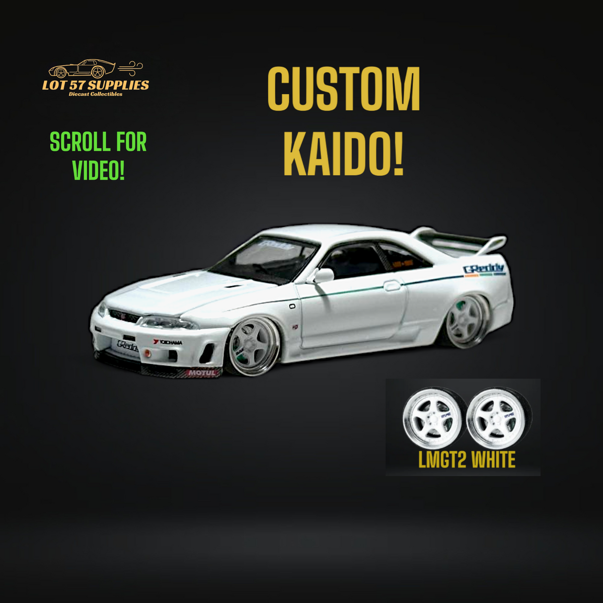 Mini GT Nissan Skyline GT-R R33 Greddy V1 White 1:64