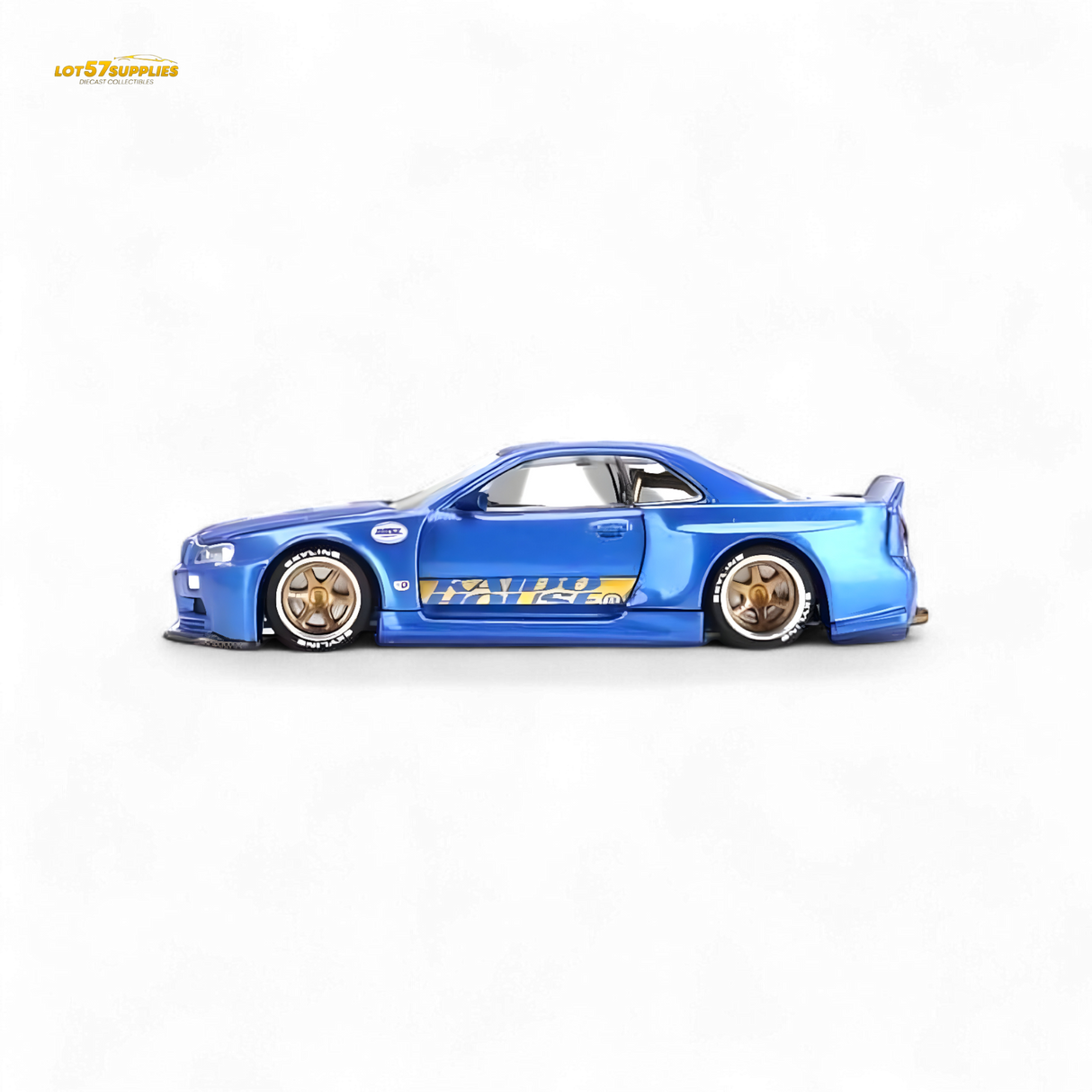 Mini GT x Kaido House Nissan Skyline GT-R R34 V2 Shinjuku Blue 1:64
