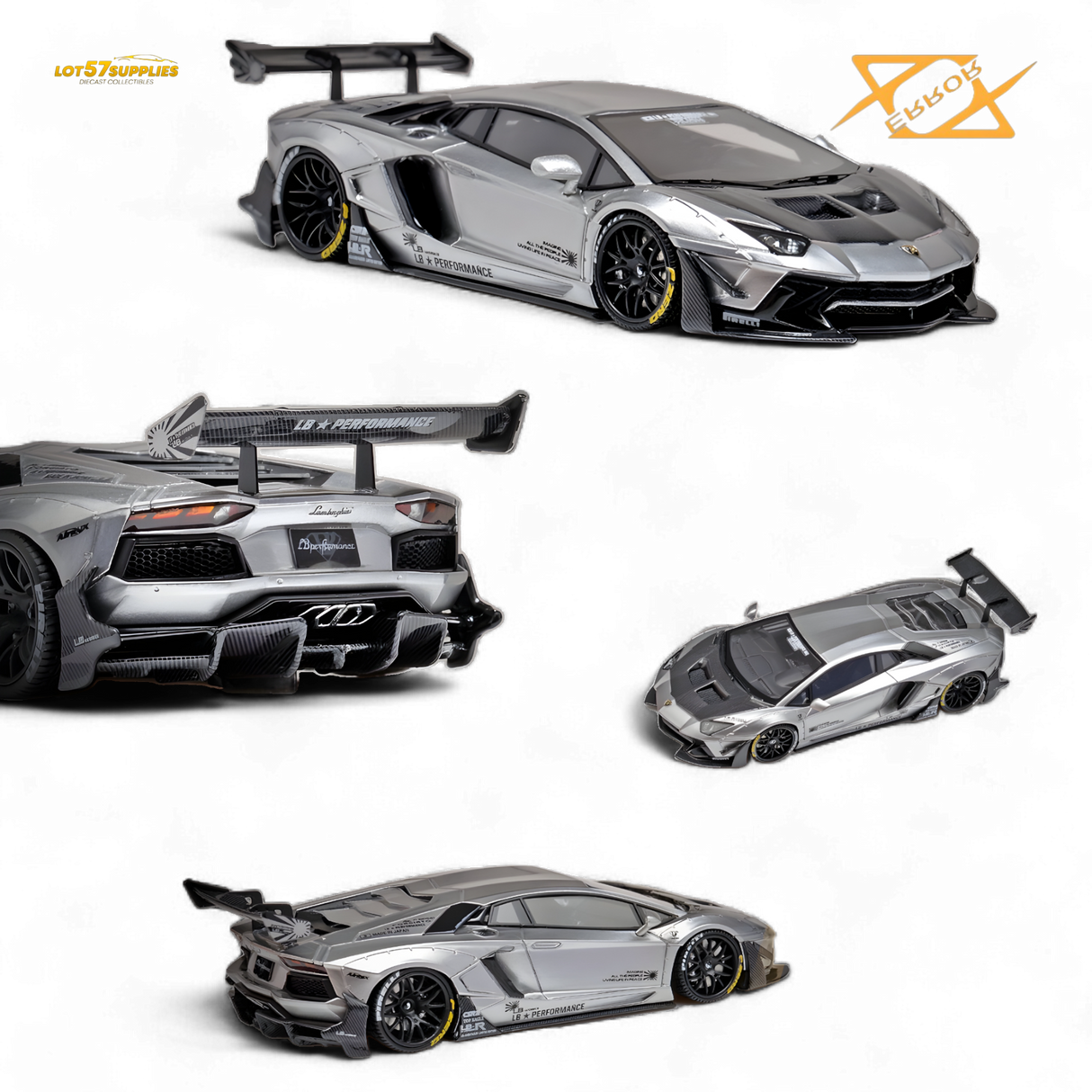 (Pre-Order) 404ERROR Lamborghini Aventador 2.0 Silver 1:64