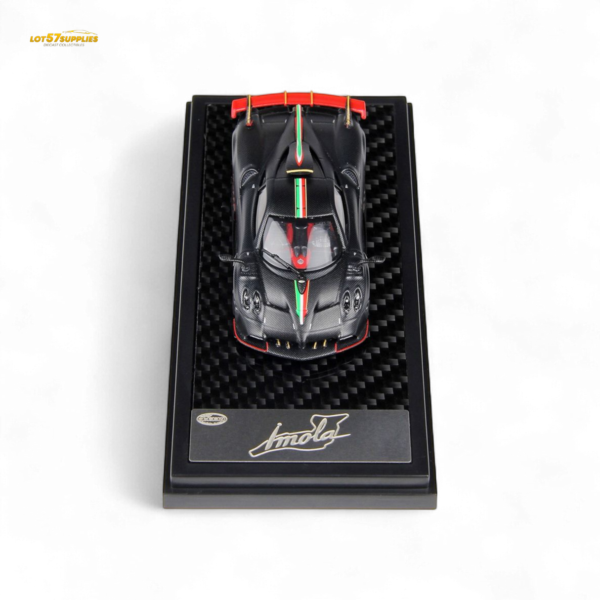 LCD Pagani Imola Matte Black Carbon Italian Stripe 1:64