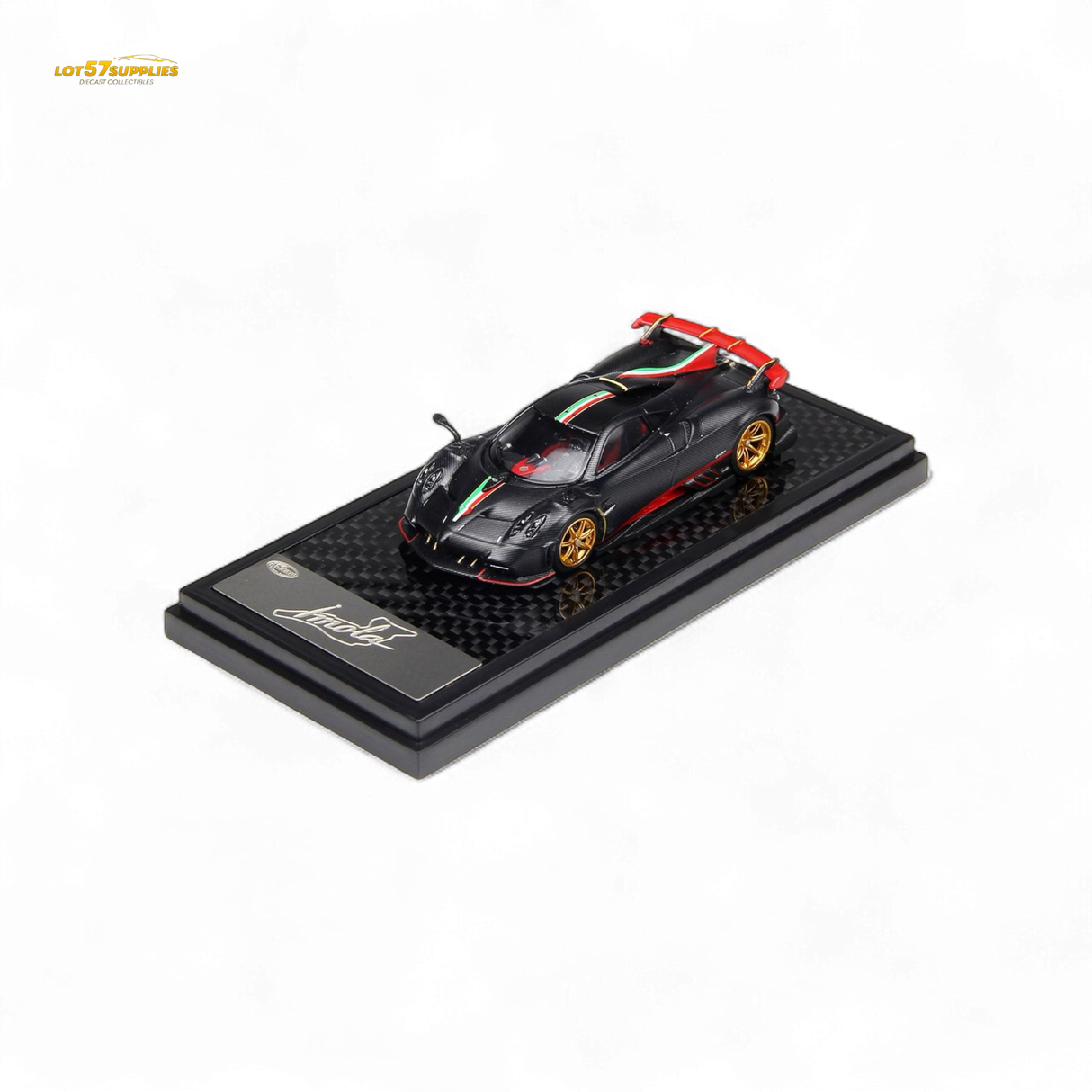 LCD Pagani Imola Matte Black Carbon Italian Stripe 1:64