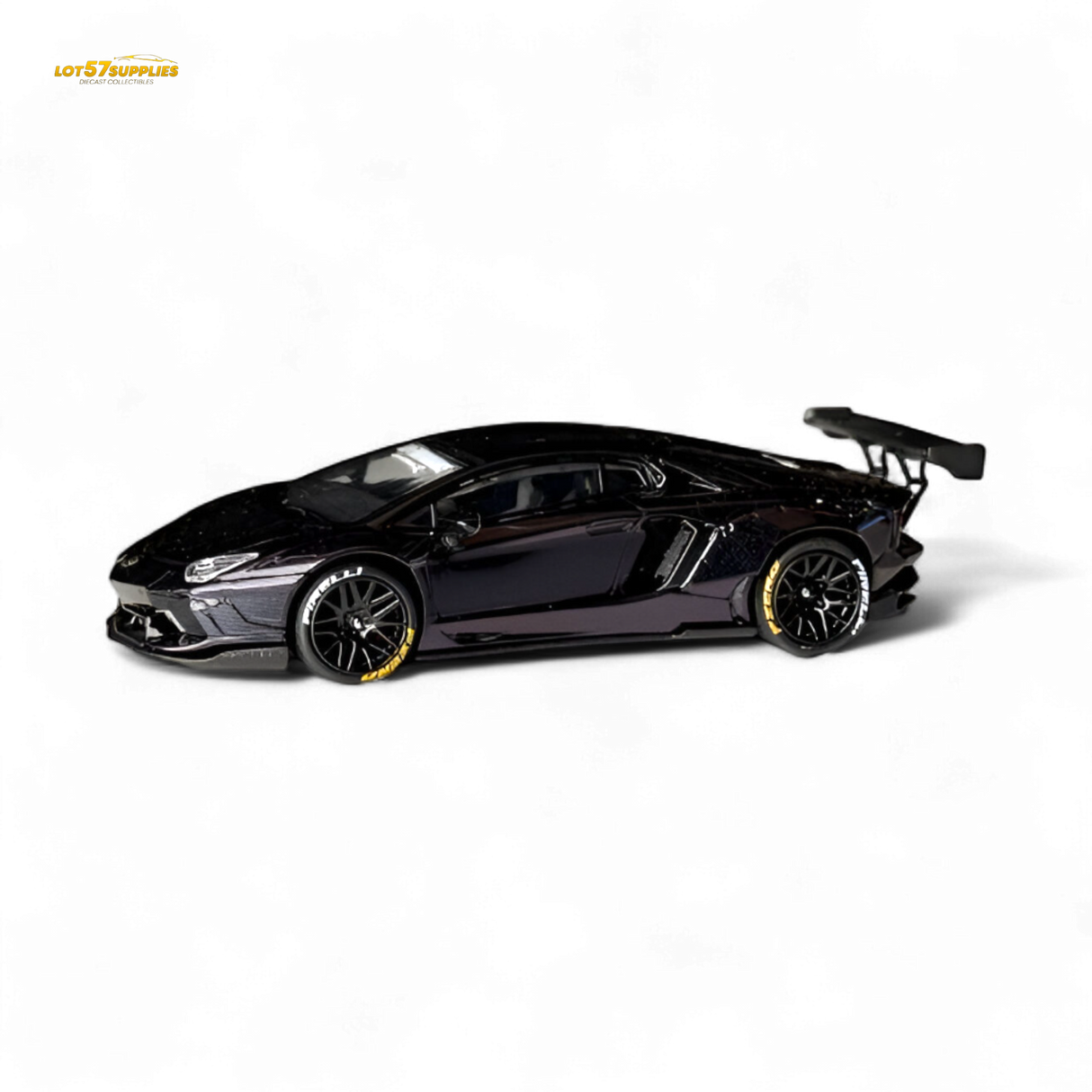 King Model Lamborghini Aventador LP700-4 Purple Carbon Fiber 1:64