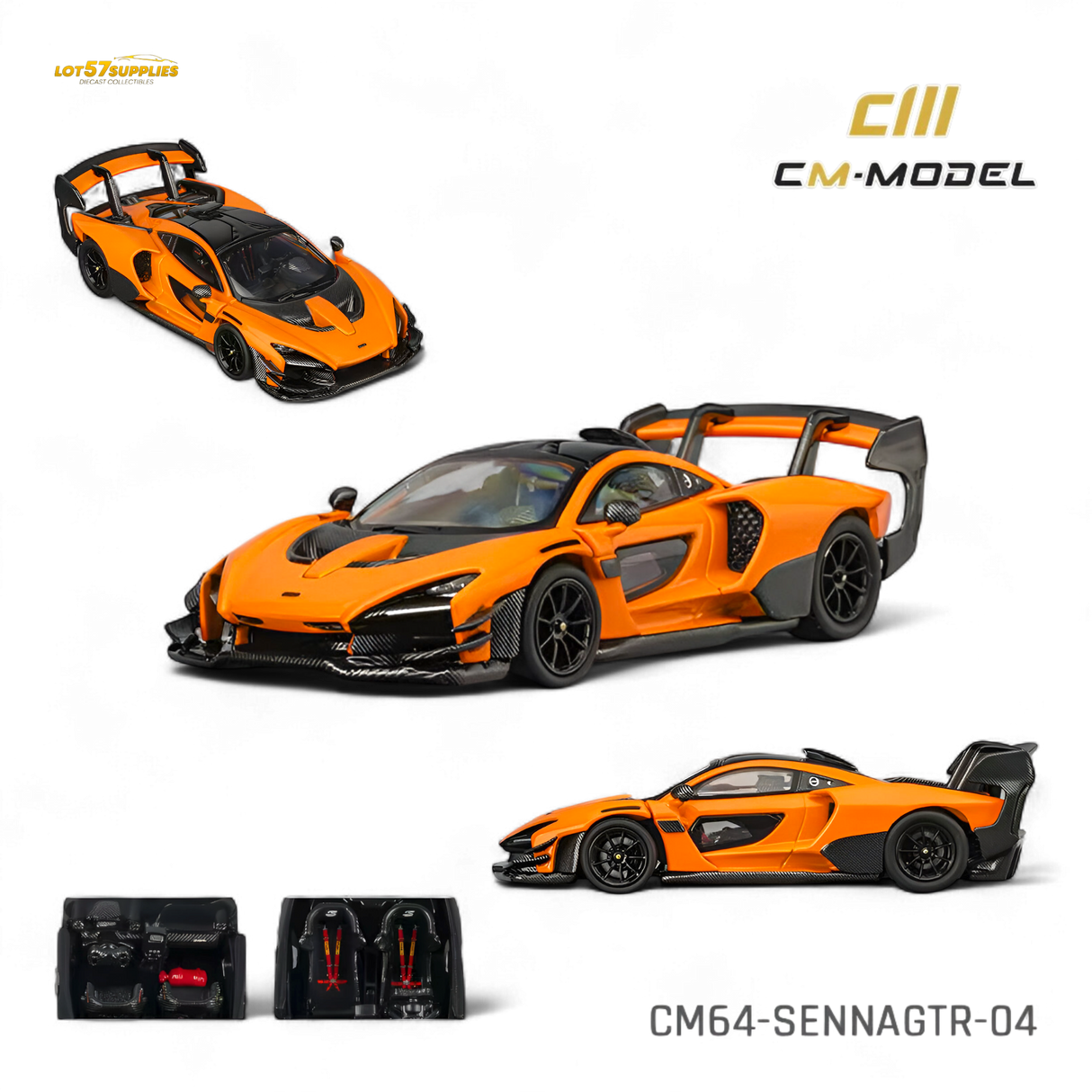CM Model McLaren Senna GTR Papaya Orange 1:64
