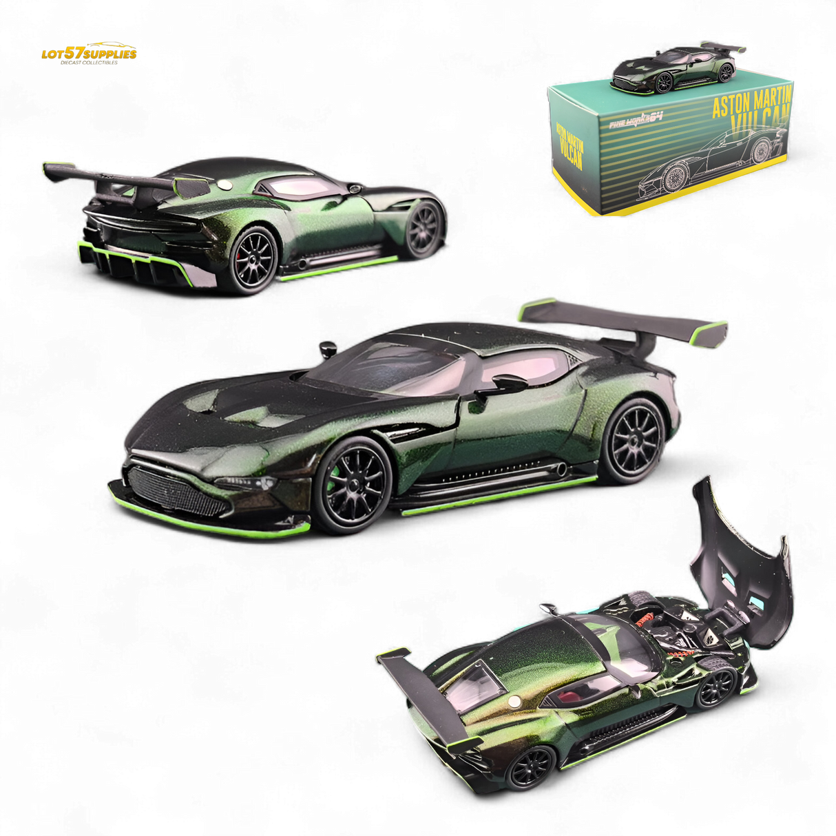 Fine Works64 Aston Martin Vulcan Chameleon Green 1:64