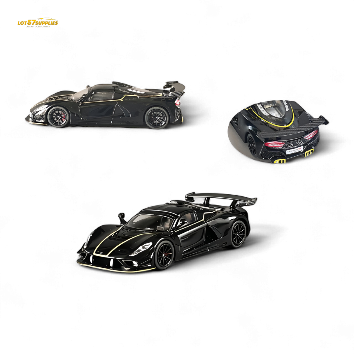 Rhino Model RM Hennessey Venom F5 Black 1:64