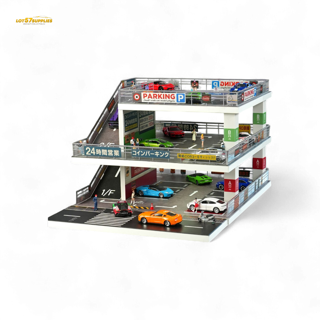 Shou Cang Jia Japanese Ramp Parking Lot Dark Green 73449B 1:64