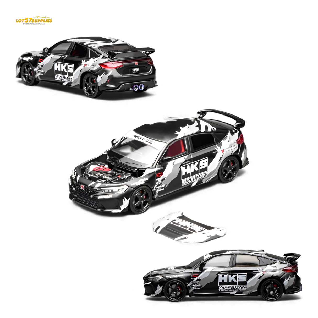 Motorhelix Civic Type R FL5 Black HKS 1:64