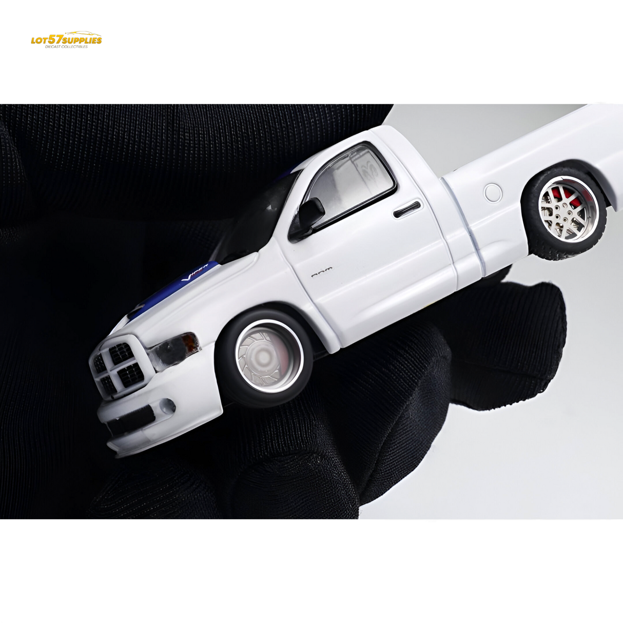 GCD Dodge RAM SRT-10 White Blue Stripe 1:64