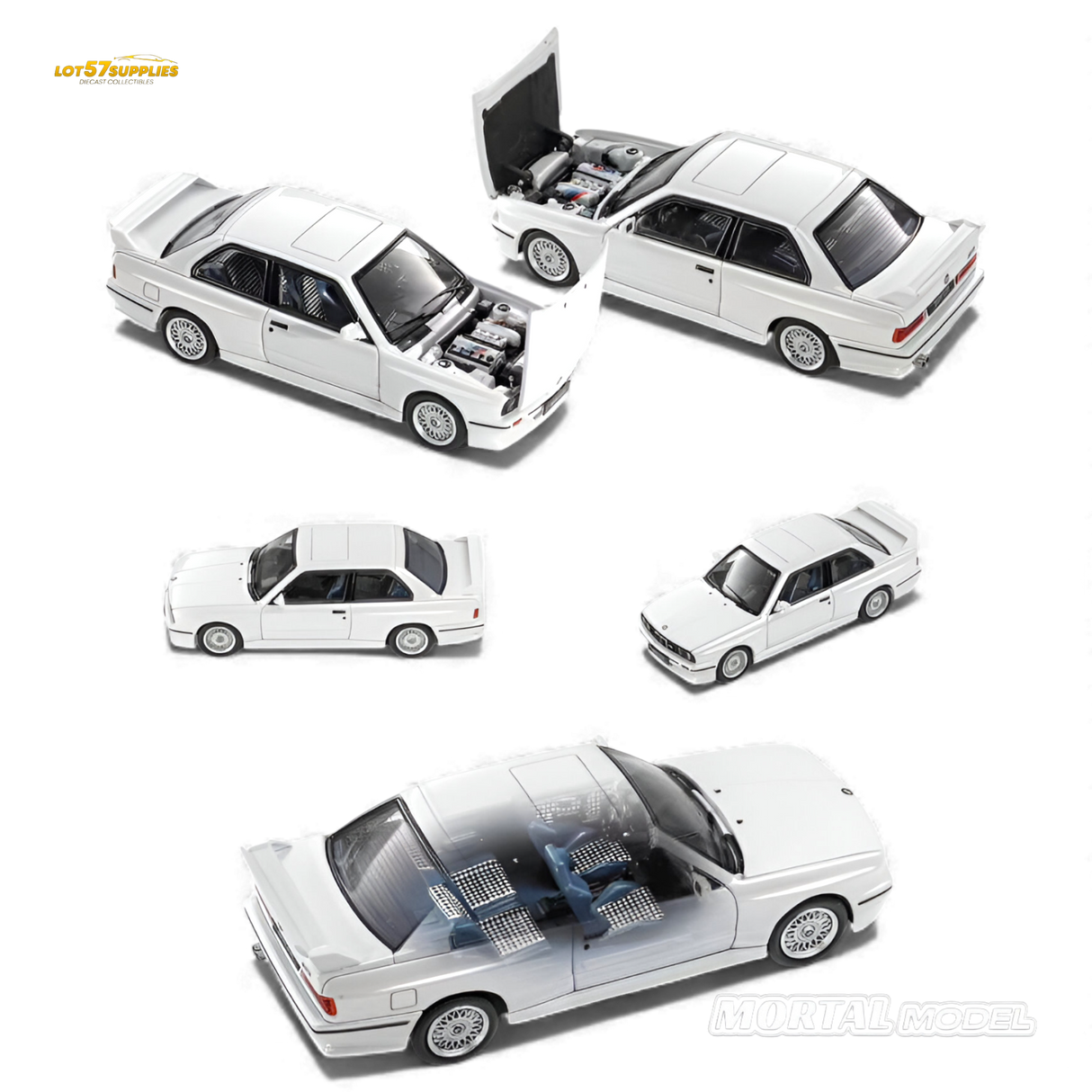 Mortal BMW E30 M3 Sedan Pearl White 1:64