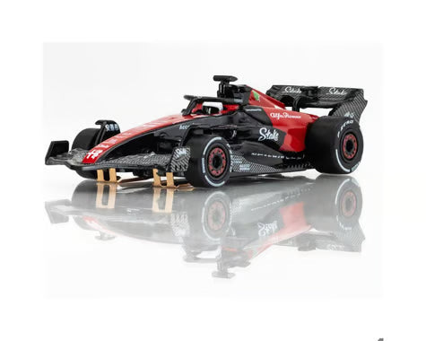 AFX AFX22083 Alfa Romeo 2023 F1 FY-77 HO Scale Slot Car (Black/Red) (LWB) (Mega G+)