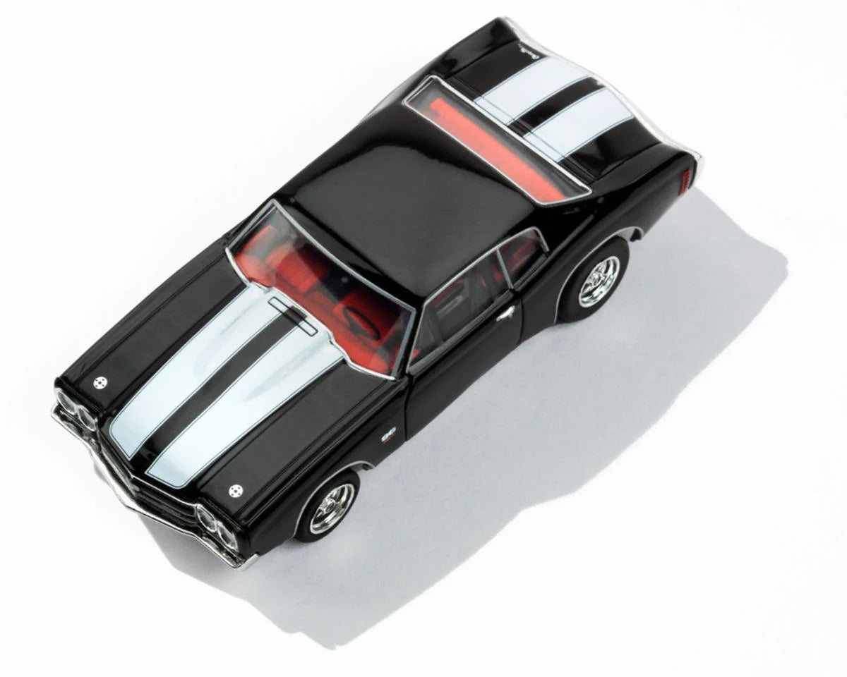 AFX AFX22118 Collector Series 1970 Chevelle LS6 SS 454 HO Slot Car (Black/White) (LWB) (Mega G+)