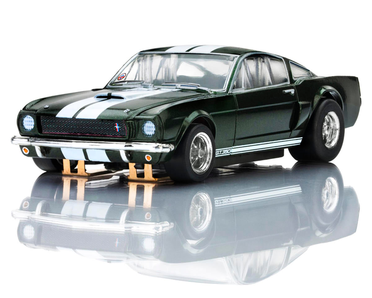 AFX AFX22150 1966 Shelby Mustang GT350 HO Scale Slot Car (Green/White) (LWB) (Mega G+)