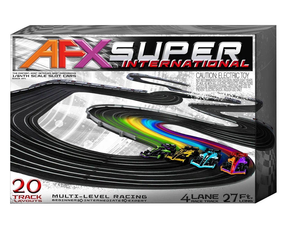 AFX AFX22157 Super International Raceway Slot Car Track Set w/Four Formula Cars (LWB) (Mega G+)