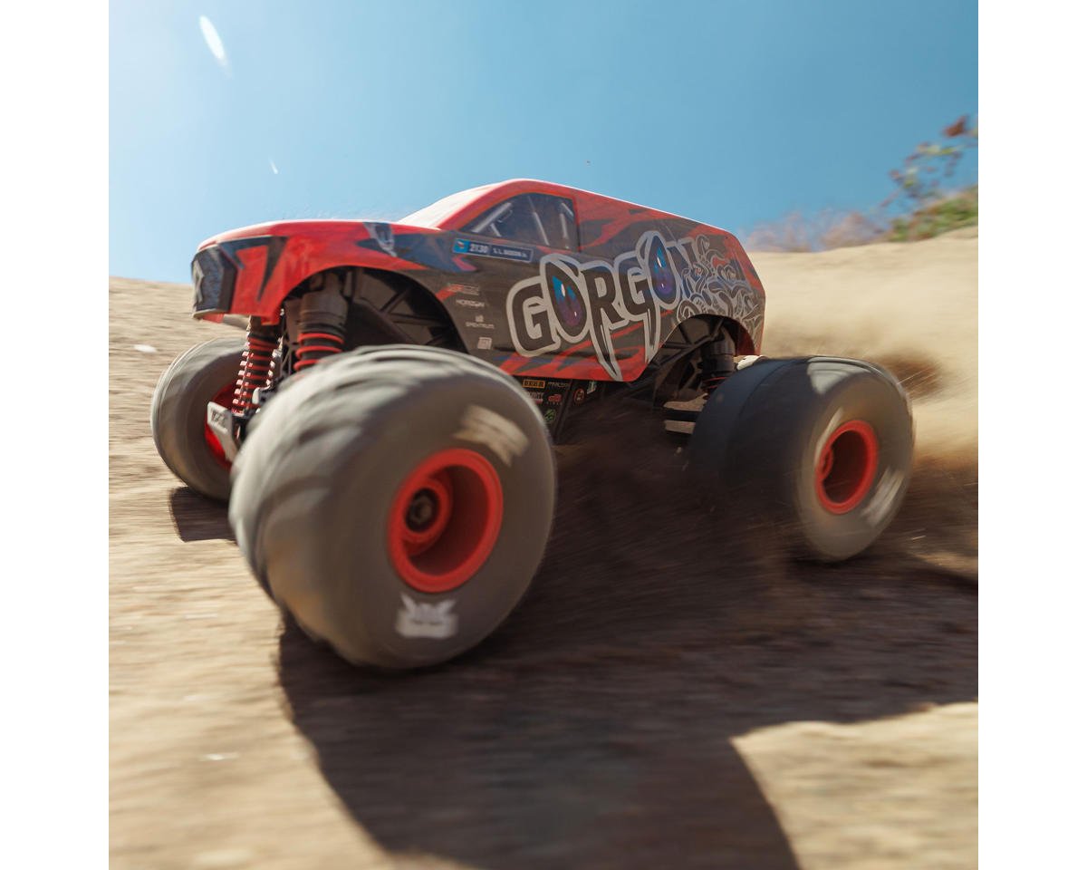 Arrma ARA2130T2 Gorgon Grom 4x4 1/16 RTR Brushed Monster Truck (Red) w/SLT2 2.4GHz Radio, Battery & Charger