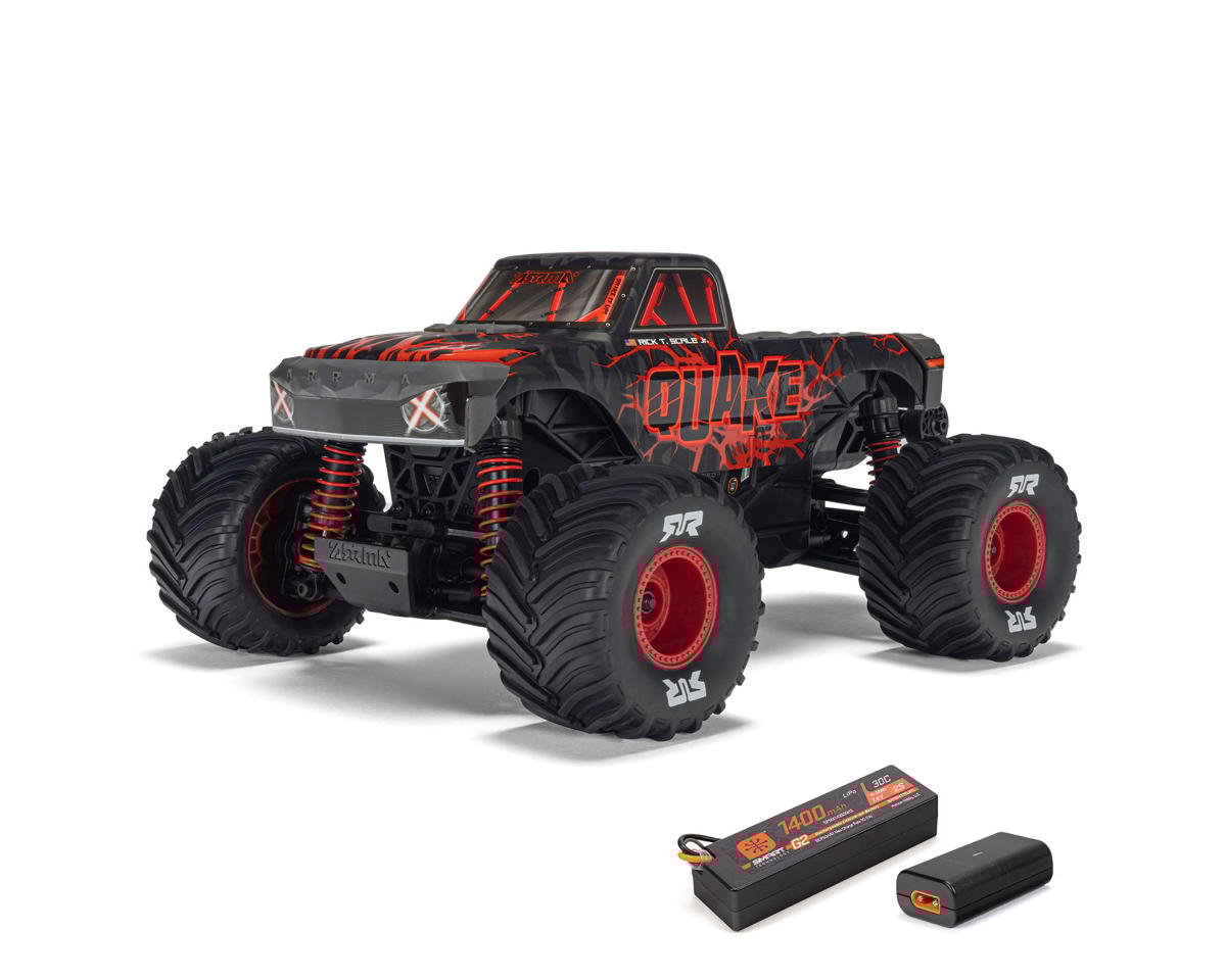 Arrma ARA2137T1 Quake Grom 4x4 1/16 RTR Brushed Monster Truck (Red) w/SLT2 2.4GHz Radio, Battery & Charger