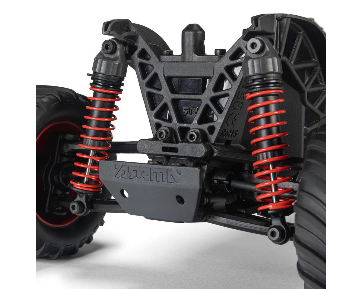 Arrma ARA2137T1 Quake Grom 4x4 1/16 RTR Brushed Monster Truck (Red) w/SLT2 2.4GHz Radio, Battery & Charger