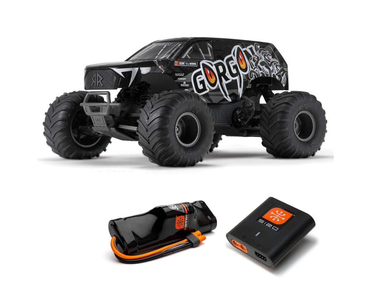 Arrma ARA3230SKT1 GORGON 4X2 MEGA 550 Brushed 1/10 Monster Truck Kit listo para ensamblar con radio SLT2 de 2,4 GHz, batería y cargador