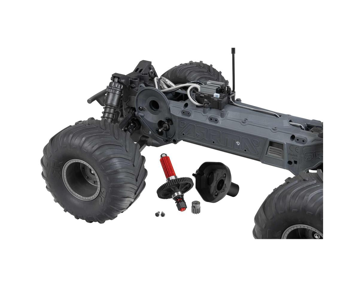 Arrma ARA3230SKT1 GORGON 4X2 MEGA 550 Brushed 1/10 Monster Truck Kit listo para ensamblar con radio SLT2 de 2,4 GHz, batería y cargador