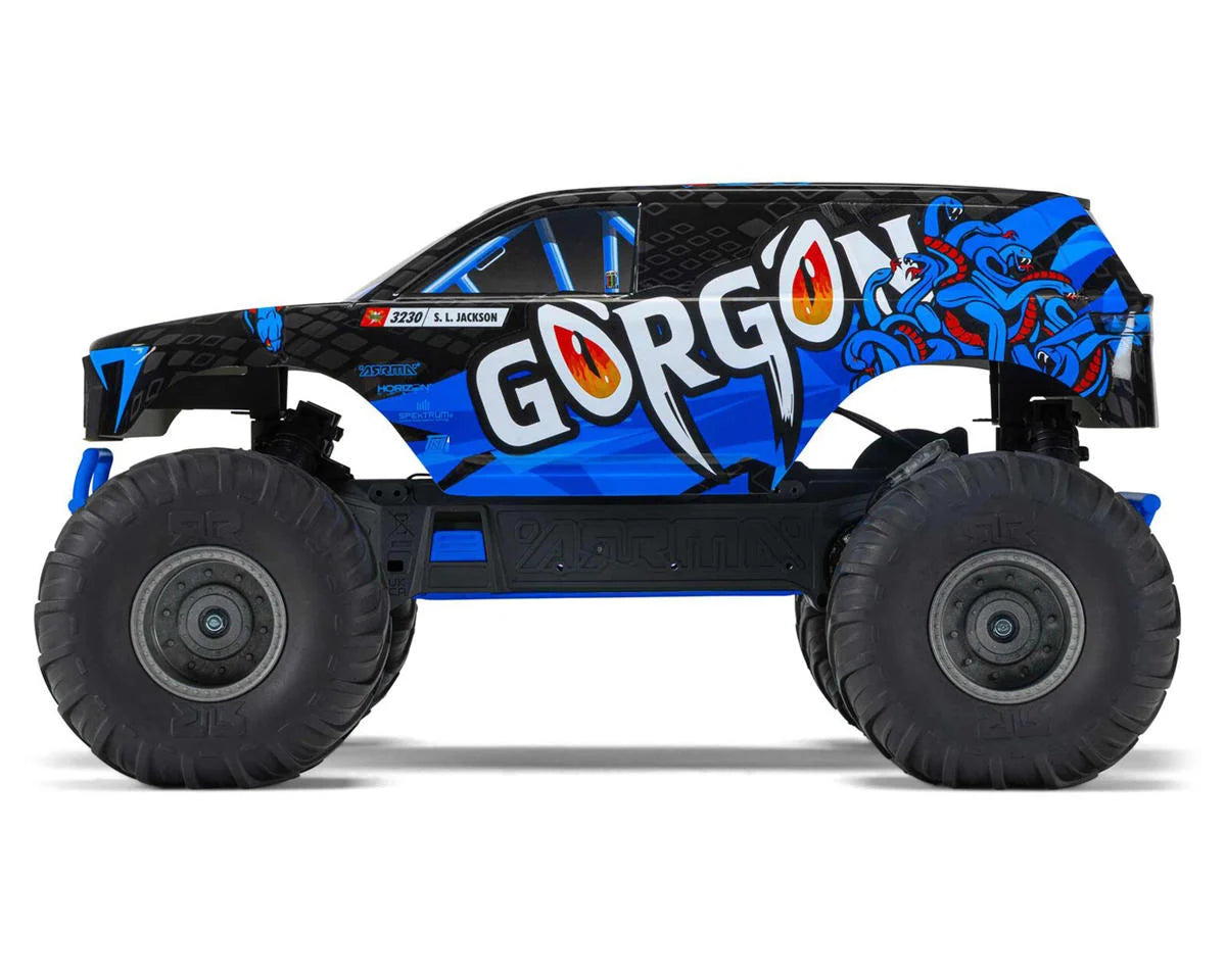 Arrma ARA3230T1 Gorgon 4X2 MEGA 550 Cepillado 1/10 Monster Truck RTR (Azul) con radio SLT2 2.4GHz