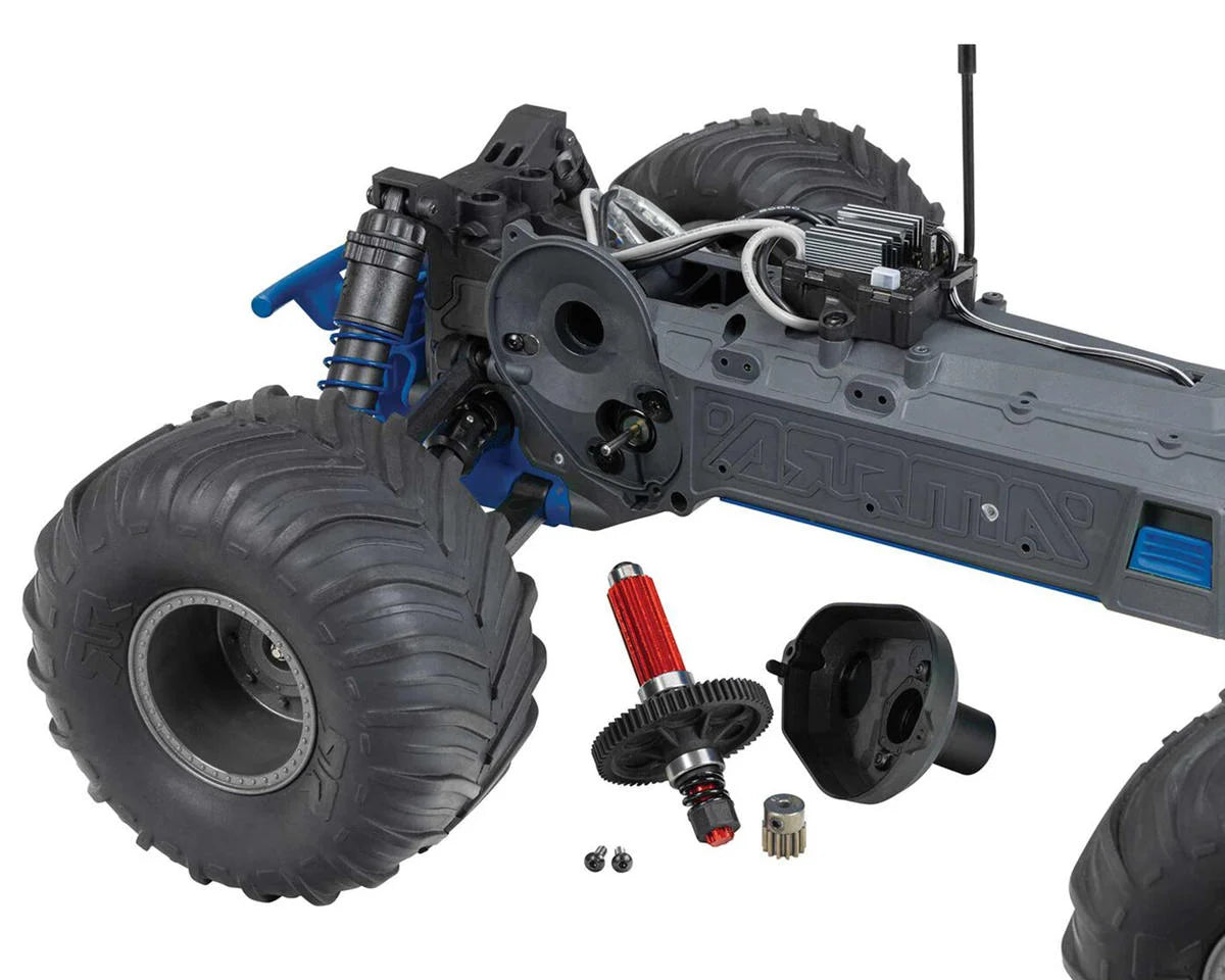 Arrma ARA3230T1 Gorgon 4X2 MEGA 550 Cepillado 1/10 Monster Truck RTR (Azul) con radio SLT2 2.4GHz