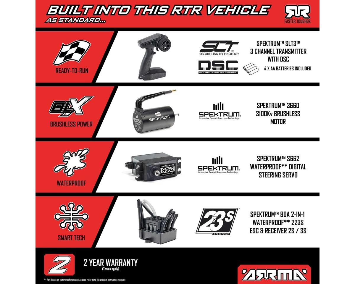Arrma ARA4306V4T4 Typhon 223S 1/8 BLX Brushless RTR 4WD Buggy (Blue) w/SLT3 2.4GHz Radio & DSC