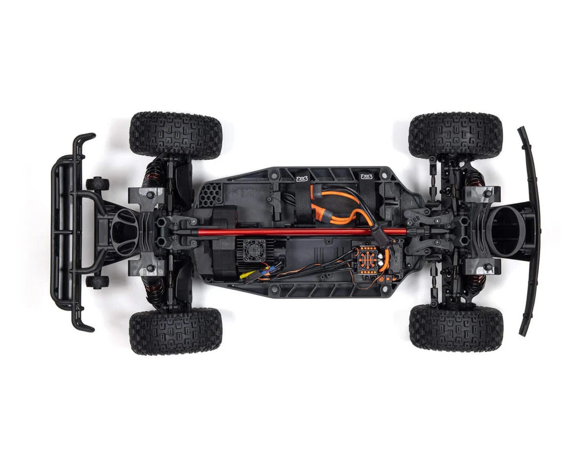 Arrma ARA4404T1 MOJAVE 4S BLX Brushless 1/8 4WD RTR Electric Desert Truck (blanc/rouge) avec radio Spektrum SLT3 2,4 GHz