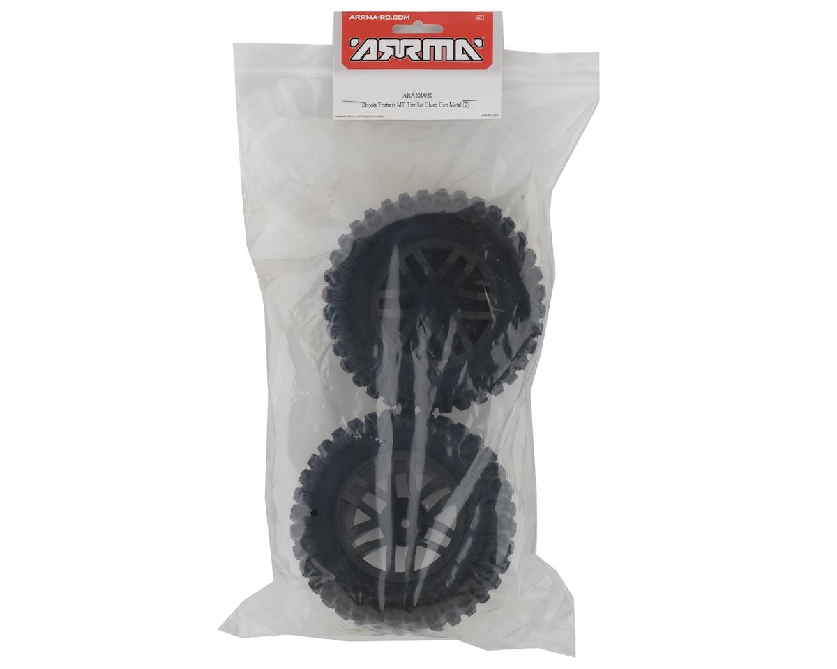 Arrma ARA550086 BLX 4x4 Dboots 'Fortress MT' 1/8 Pre-mounted Tire Set (Gun Metal) (2)